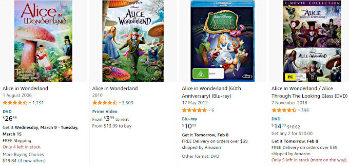 Alice In Wonderland Movies