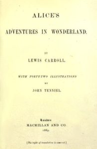 Alice's Adventures In Wonderland original title page.